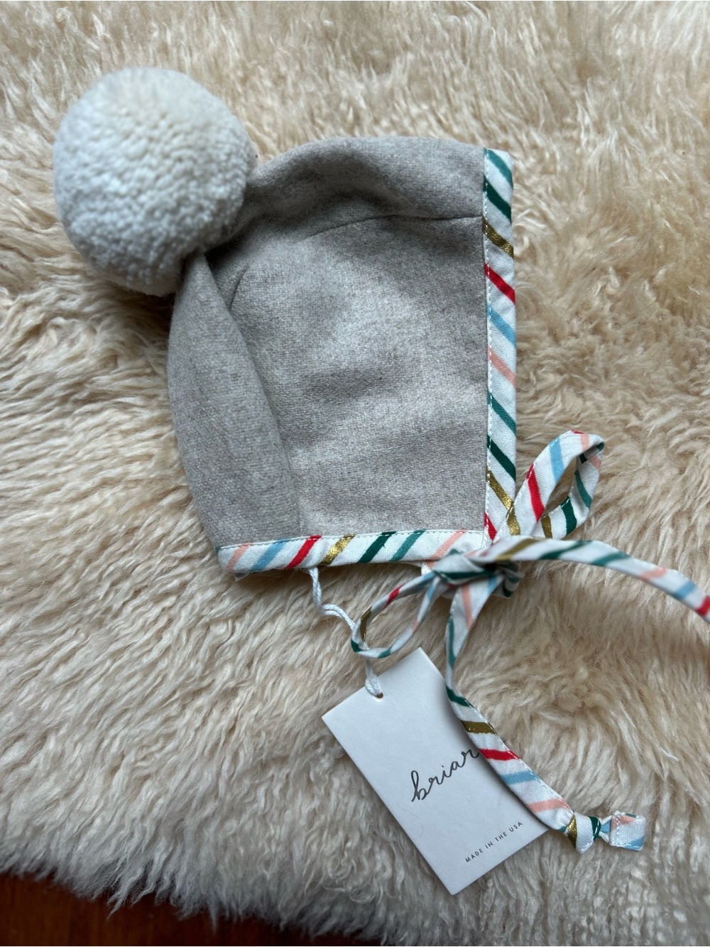 Briar Baby Pom bonnet.